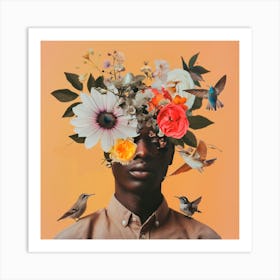 Flowers On The Head 1 Art Print