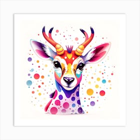 Colorful Deer Art Print