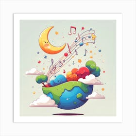 earth and sky music Art Print