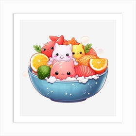 Kawaii Sushi 1 Art Print