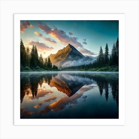 Sunrise In The Mountains Art Print