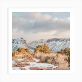 Snow Covered Desert Hills Art Print