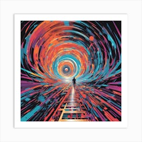 Eye Is Walking Down A Long Path, In The Style Of Bold And Colorful Graphic Design, David , Rainbowco (6) Art Print