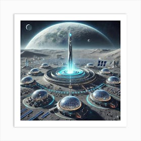 A Futuristic Lunar Capital City Named Artemis Prim Art Print