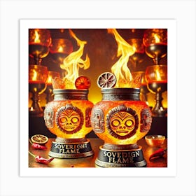 Sovereign Flame Cocktails With Edible Flames Art Print