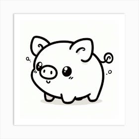 Line Art pig Art Print