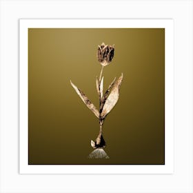 Gold Botanical Tulip on Dune Yellow n.0919 Art Print