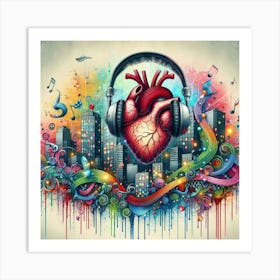 Music Heart Art Print