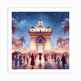 Christmas In Laos Art Print