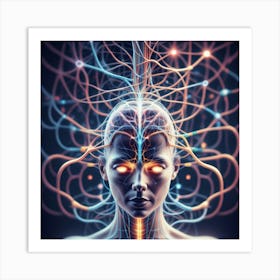 Woman With A Brain 3 Art Print