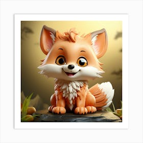 Fox In The Forest 8 Art Print