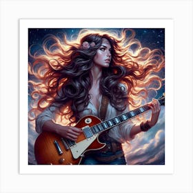 Guitar Girl Art Print