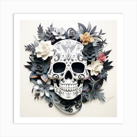 Day Of The Dead Skull 3 Art Print