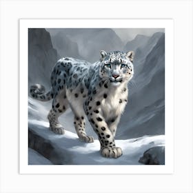 Snow Leopard Art Print