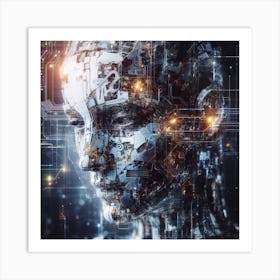 Cyborg Head Art Print