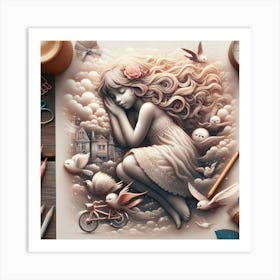 Dreaming Girl Art Print