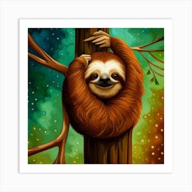 Pretty Sloth Art Print