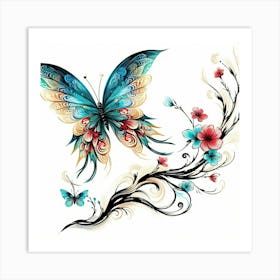 Japanese Butterfly Art 3 Art Print