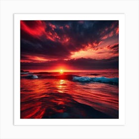 Sunset Over The Ocean 206 Art Print