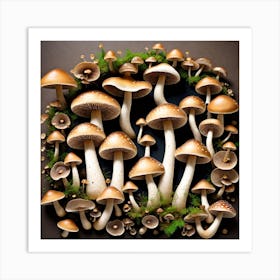 Mushrooms In A Circle 2 Art Print