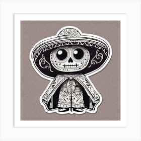 Mexican Pancho Sticker 2d Cute Fantasy Dreamy Vector Illustration 2d Flat Centered By Tim Bu (45) Art Print