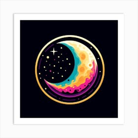 Moon And Stars Art Print