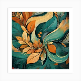 Firefly Abstract Nature Forms Design Organic Shapes Inspired By Leaves, Flowers, Or Water Ripples A (1) Art Print