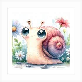 Cute Snail Art Print