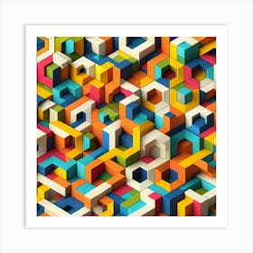 3d Cubes 2 Art Print