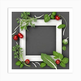 Picture Frame With Vegetables Art Print