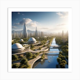 Futuristic Cityscape 153 Art Print