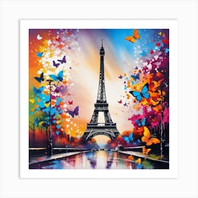 Paris With Butterflies 30 Art Print