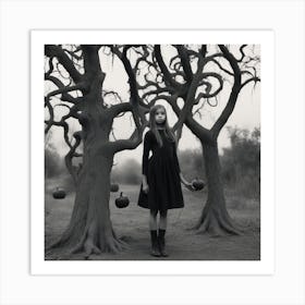 Girl In The Forest Art Print