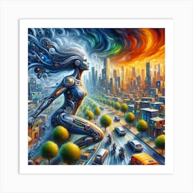 Futuristic Woman 1 Art Print