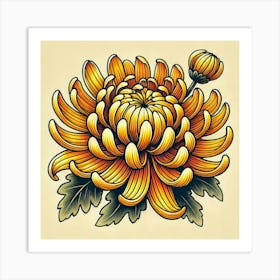 Tattoo Chrysanthemum 2 Art Print