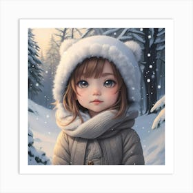 Chibi's Winter Wonderland Art Print