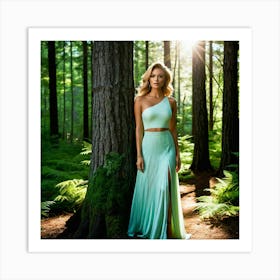 Girl In A Forest Art Print