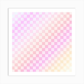 Pastel Checkered Background Art Print