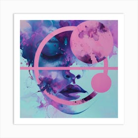 Girl With A Pink Face Art Print