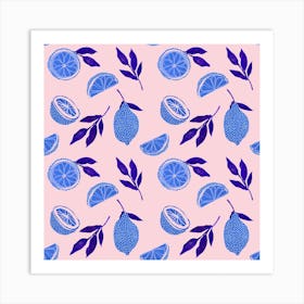 Blue Lemons Art Print