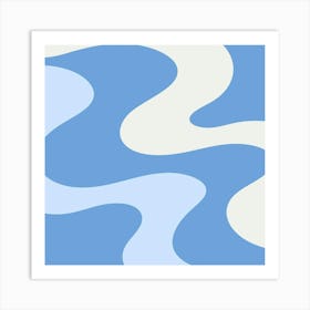 Blue And White Waves Art Print