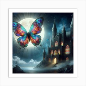 Butterfly In The Castle Art Print