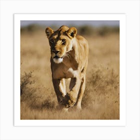 Lioness Walking Art Print