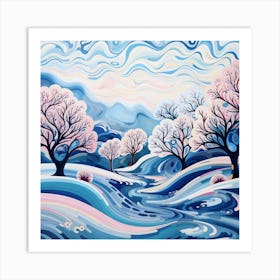Snowy Trees Art Print