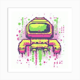 Design Retro 8 Bit Space Invader Charact 2 Art Print