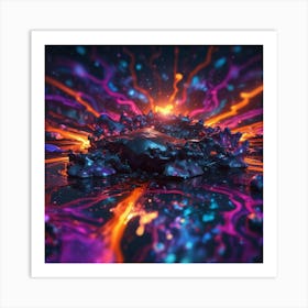 Abstract Lava Explosion water Art Print