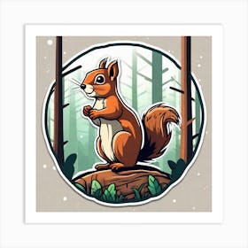 Squirrel In The Forest 328 Art Print