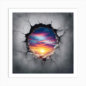 Sunset Through A Hole Art Print