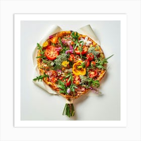 Pizza With Vegetables Art Print