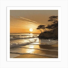 Sunset On The Beach 766 Art Print